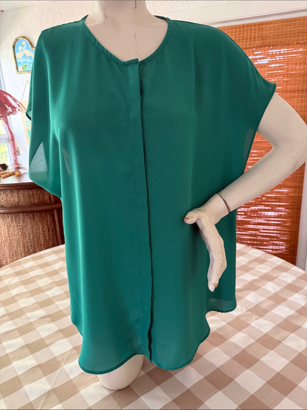 Apt. 9 Teal Green Short Sleeve Blouse